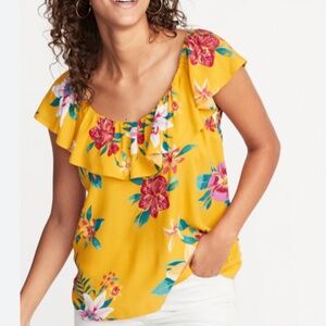 NWT: old navy Sleeveless Ruffle-Trim Floral Top for Women